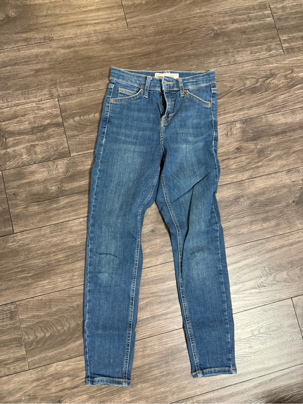 Topshop Denim Skinny Jeans - Medium Blue Wash